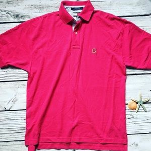 TOMMY HILFIGER Vintage 90s Flag Label Polo Red M